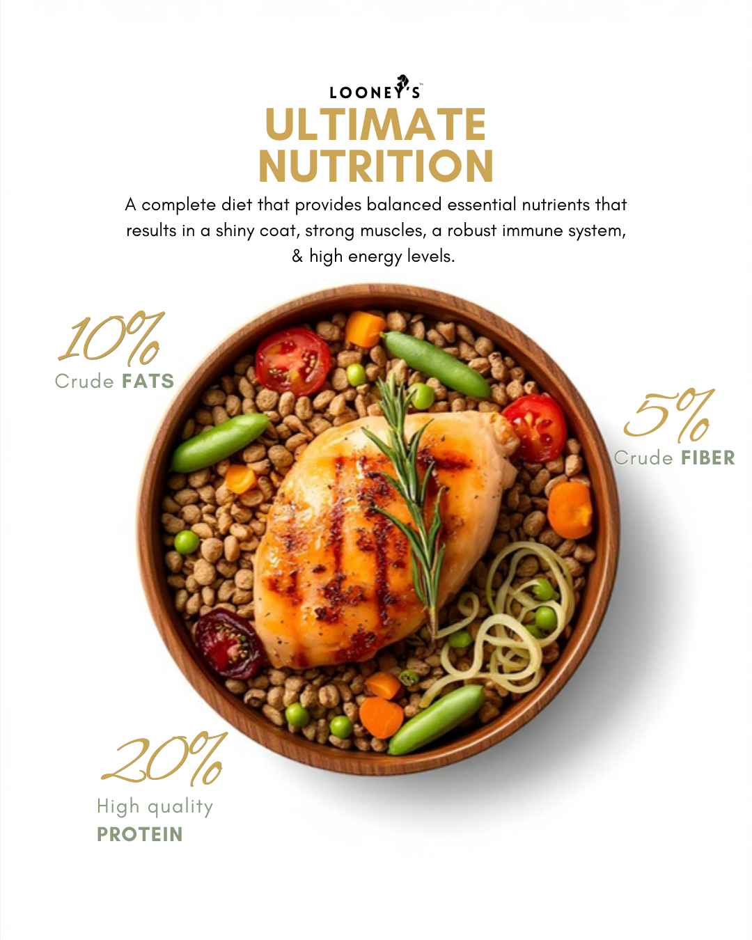 Looneys Ultimate Nutrition 3kg Adult Dry Kibble