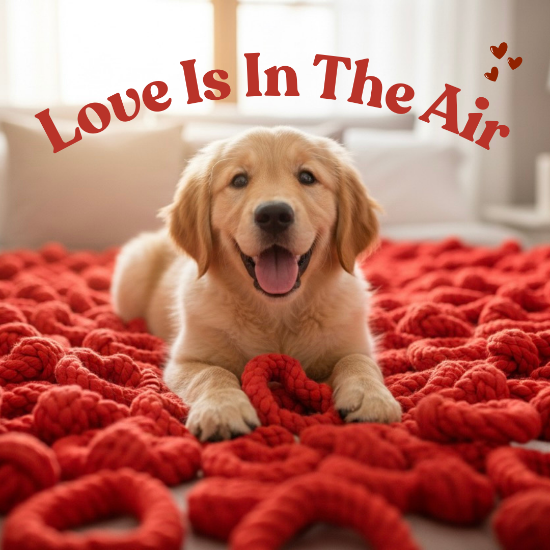 "Puppy Love" Dual-Knot Heart Rope Toy