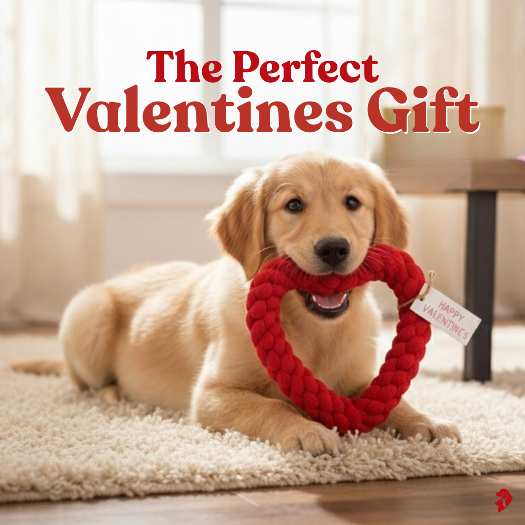 "Puppy Love" Dual-Knot Heart Rope Toy